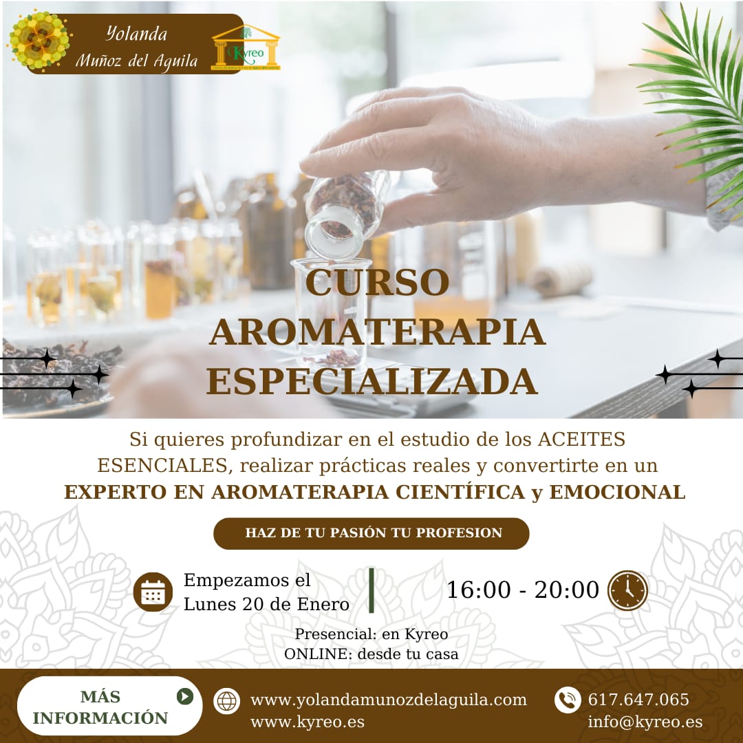 Curso de ESPECIALIZACIÓN EN AROMATERAPIA en Kyreo